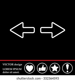 arrow to left and right line icon