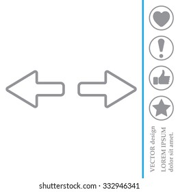 arrow to left and right line icon