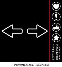 arrow to left and right line icon