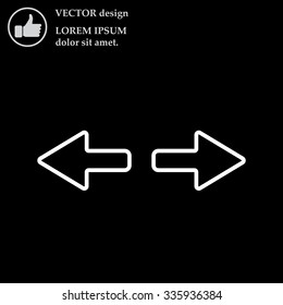 arrow to left and right line icon