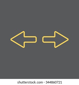 arrow to left and right line icon