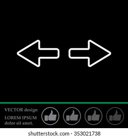 arrow to left and right line icon