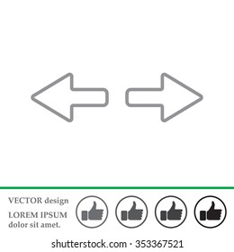 arrow to left and right line icon