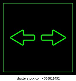arrow to left and right line icon