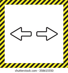 arrow to left and right line icon