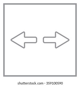 arrow to left and right line icon