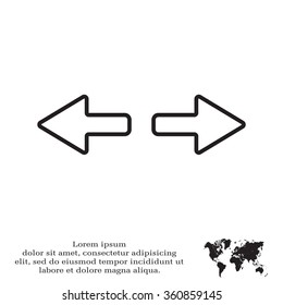arrow to left and right line icon