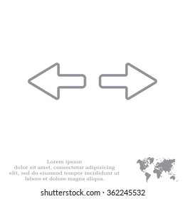arrow to left and right line icon
