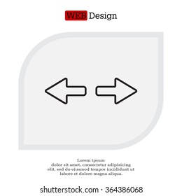 arrow to left and right line icon