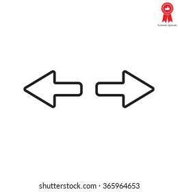 arrow to left and right line icon