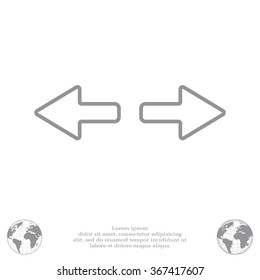 arrow to left and right line icon