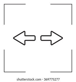 arrow to left and right line icon