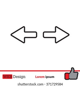 arrow to left and right line icon