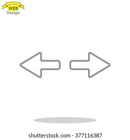 arrow to left and right line icon
