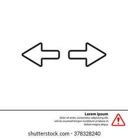 arrow to left and right line icon