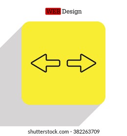 arrow to left and right line icon