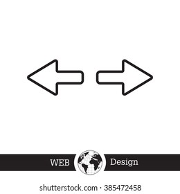 arrow to left and right line icon