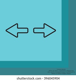 arrow to left and right line icon