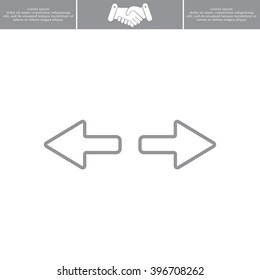 arrow to left and right line icon