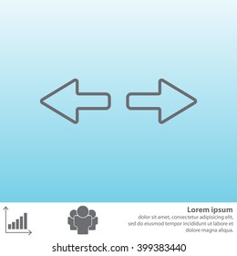 arrow to left and right line icon