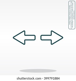 arrow to left and right line icon