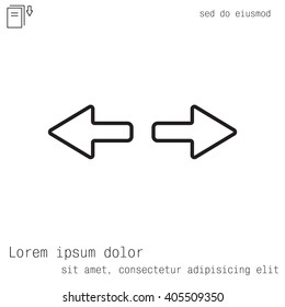 arrow to left and right line icon