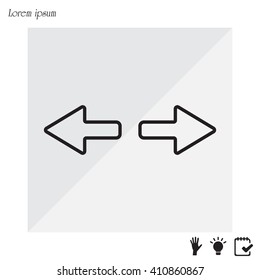 arrow to left and right line icon