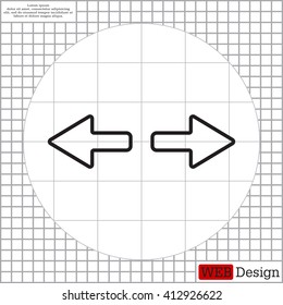 arrow to left and right line icon