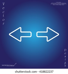 arrow to left and right line icon