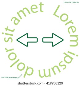 arrow to left and right line icon