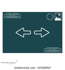 arrow to left and right line icon