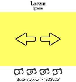 arrow to left and right line icon