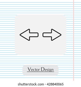 arrow to left and right line icon