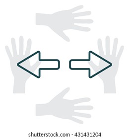 arrow to left and right line icon