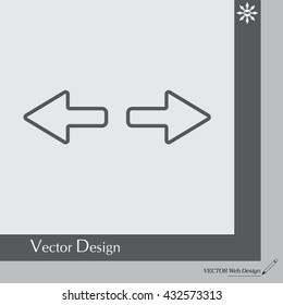 arrow to left and right line icon