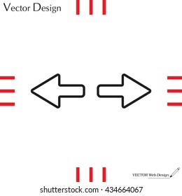 arrow to left and right line icon