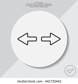 arrow to left and right line icon