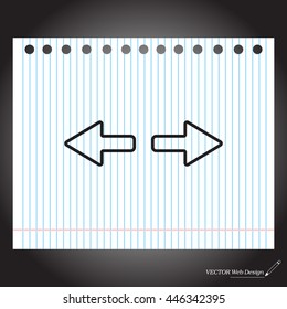 arrow to left and right line icon