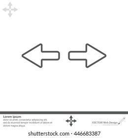 arrow to left and right line icon