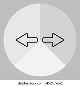arrow to left and right line icon