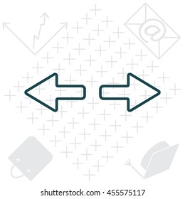 arrow to left and right line icon