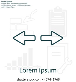 arrow to left and right line icon