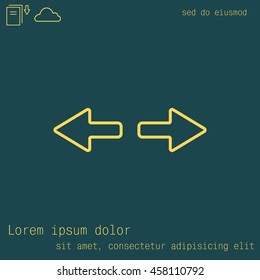 arrow to left and right line icon