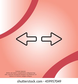 arrow to left and right line icon