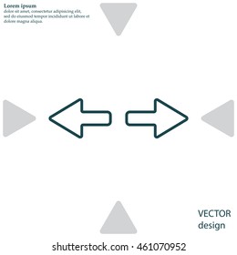 arrow to left and right line icon