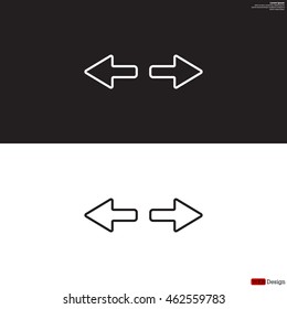 arrow to left and right line icon