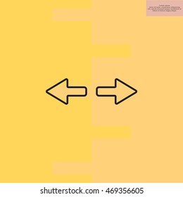 arrow to left and right line icon