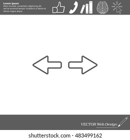 arrow to left and right line icon