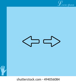 arrow to left and right line icon