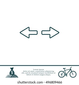 arrow to left and right line icon